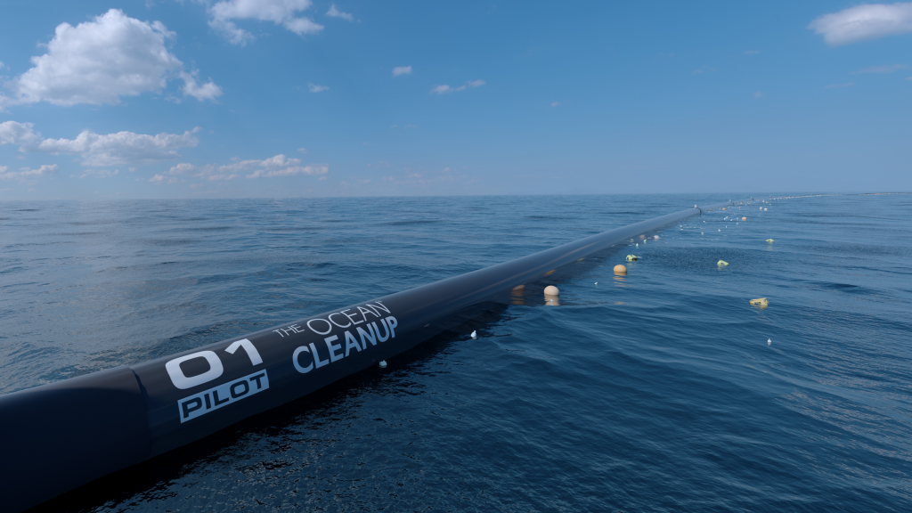 The Ocean Cleanup computer rendering, close-up. Credits: Erwin Zwart / The Ocean Cleanup